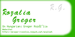 rozalia greger business card